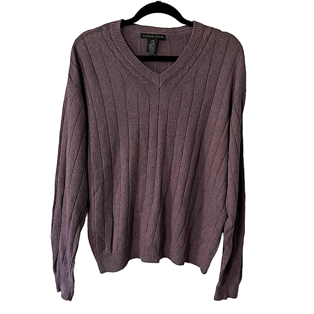 Geoffrey Beene Linen Purple Sweater Size Large